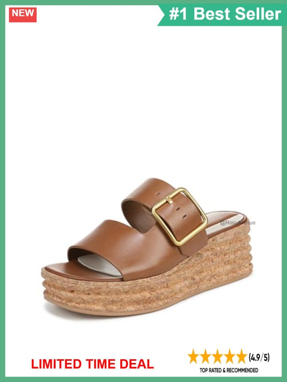 Espadrille Wedge Slide Sandals Leather Open Toe Platform